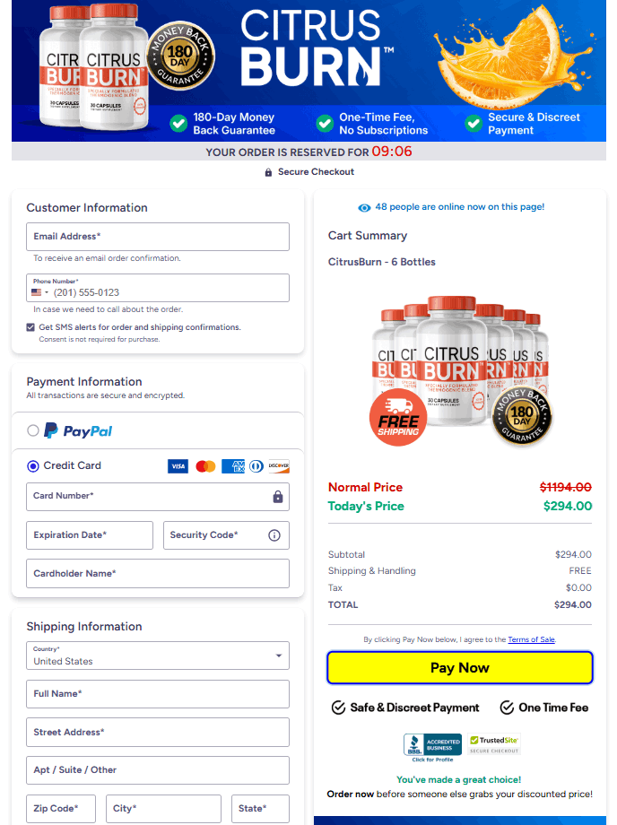 citrusburn-secure-checkout-page